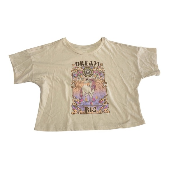 Wonder nation Girls Graphic Cropped T-Shirts - Pink and Cream size S 6-6X - Picture 5 of 11